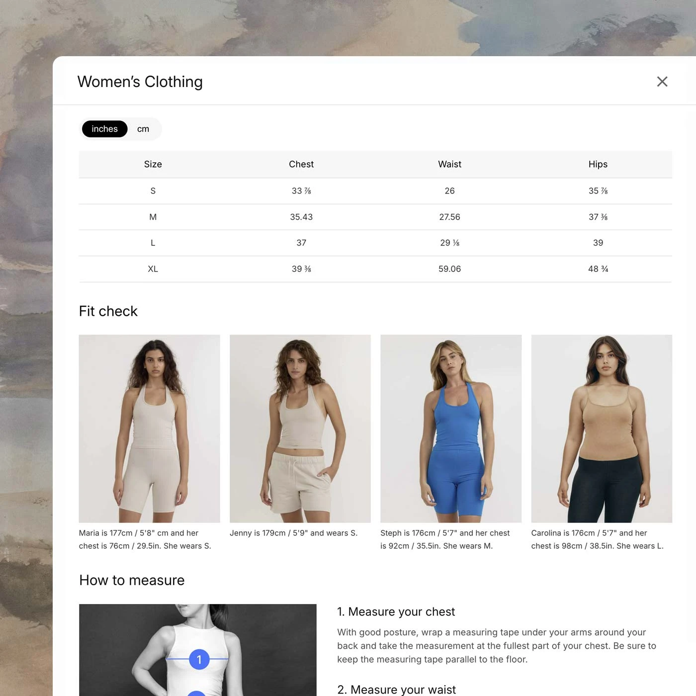CommerceGurus Size Guides