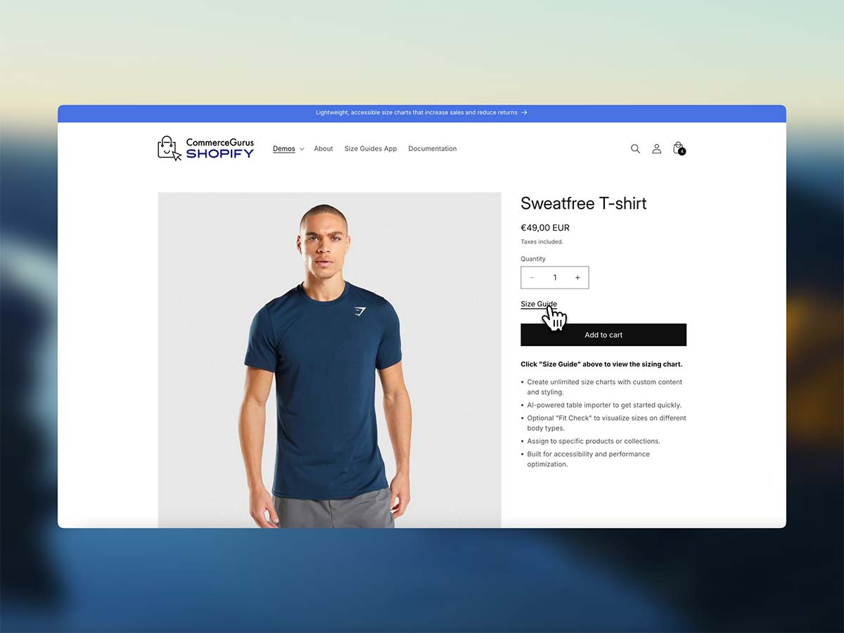 CommerceGurus Size Guides preview